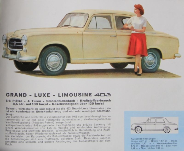 Peugeot 403 Modelprogram 1965 Carbrochure (7096)